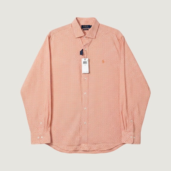Polo Ralph Lauren Other - Polo Ralph Lauren Mens Performance Gingham Button Down Shirt Orange Large NEW